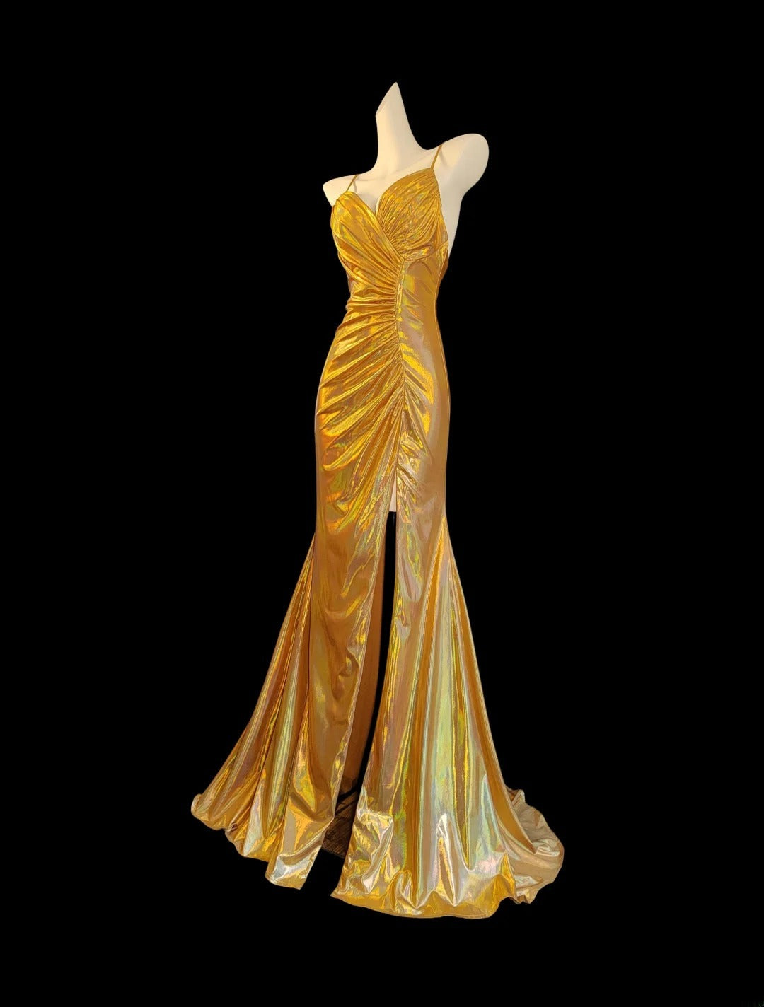 Elegantes Meerjungfrauen-Abendkleid aus orangefarbenem Satin mit Spaghettiträgern, perfekt für Highschool-Teenager, Abschlussball oder andere festliche Anlässe (AS017)