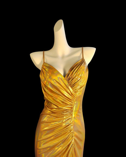 Elegantes Meerjungfrauen-Abendkleid aus orangefarbenem Satin mit Spaghettiträgern, perfekt für Highschool-Teenager, Abschlussball oder andere festliche Anlässe (AS017)