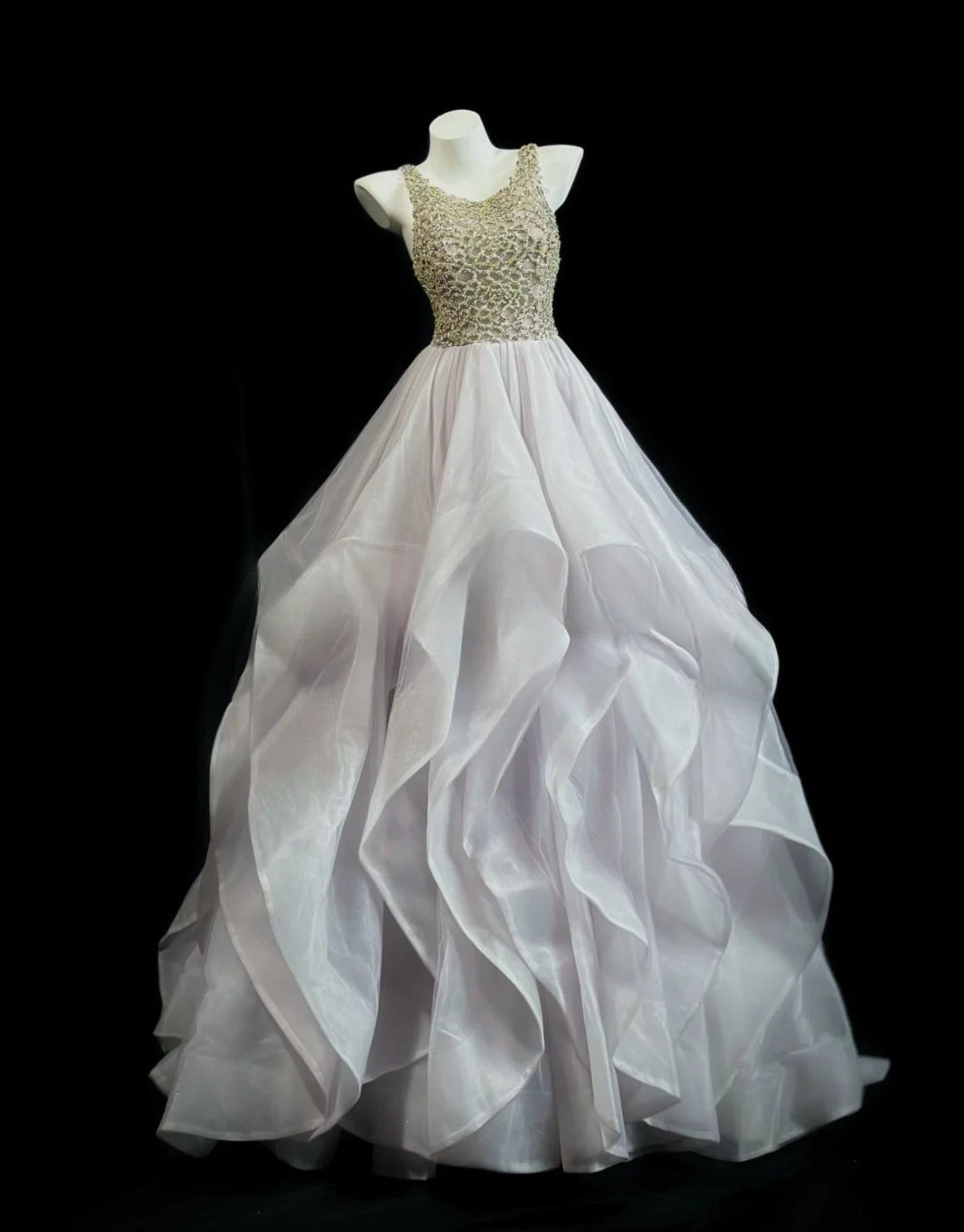 Sophisticated Prom Dresses Ball Gown Scoop Tulle With Beading Long Sweet 15 16 Dress Formal Outfits RB5829