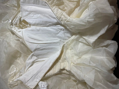 Robe de mariée taille basse années 1950/1940, robe de bal épaules dénudées à volants, blanche, tailles petites/grandes, pour femmes AS020