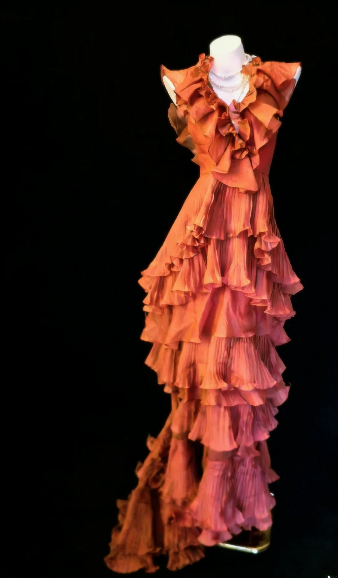 Vintage 90er Jahre Meerjungfrauen-Kleid mit V-Ausschnitt und Stufenrock für Damen, langes Partykleid, Ballkleid, Kleid zum 20. Geburtstag AS024
