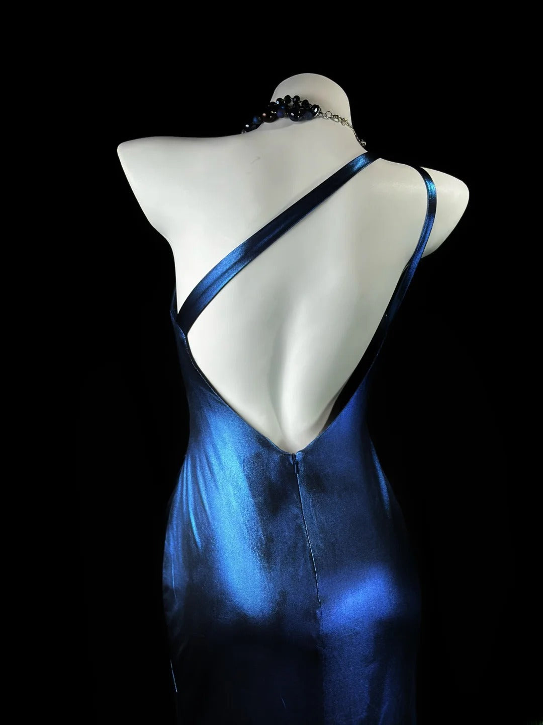 Modest Prom Dresses Mermaid One Shoulder Royal Blue Backless With Ruffled Evening Dress Formal Outfits RB5835
