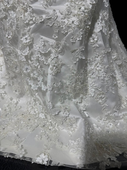 Timeless Women's Mermaid Strapless Sleeveless White Lace Long Vintage Fitted 1920s Wedding Dresses AS027