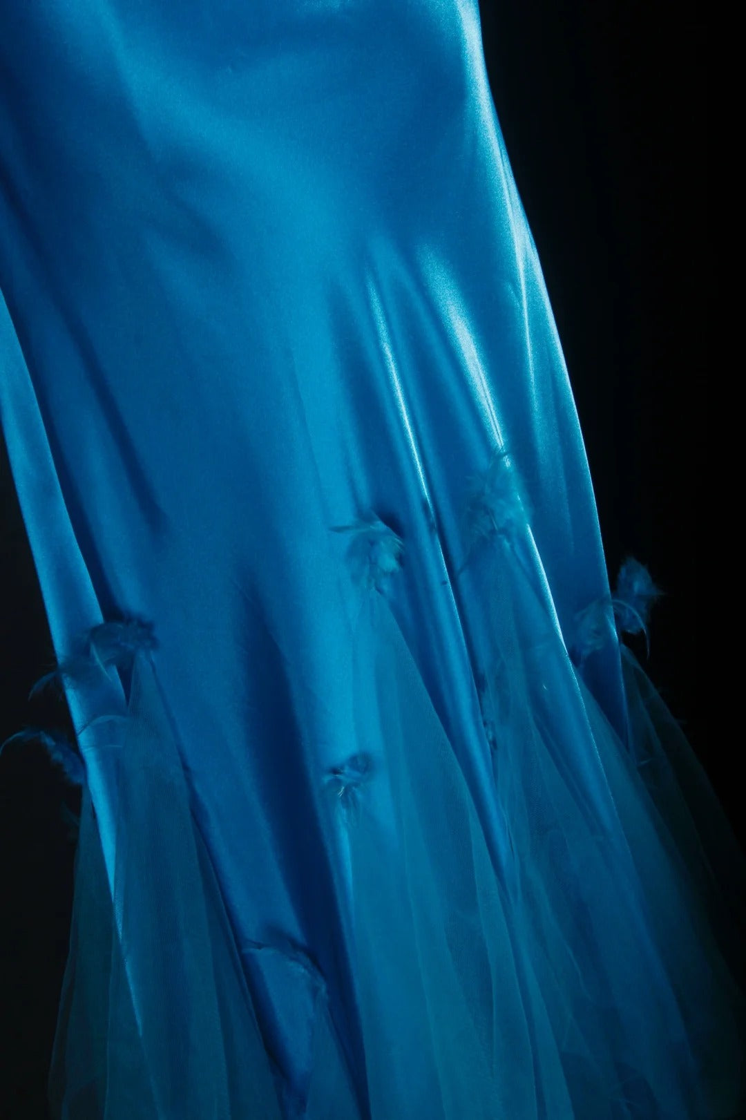 Robe de bal vintage années 90 pour femme, sirène dos nu, bleue longue, robe de soirée formelle AS029