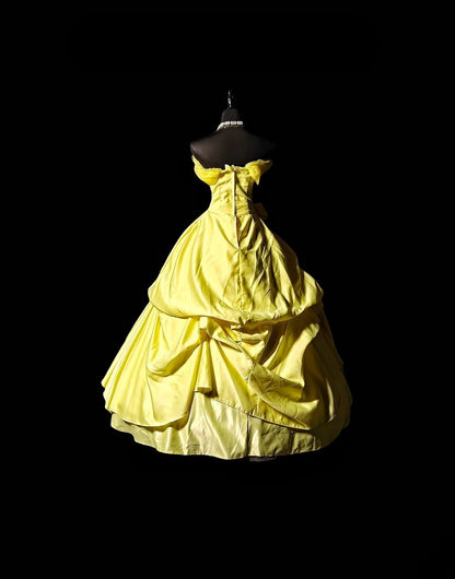 Modest Ball Gown Strapless Yellow Quinceañera Dress Moda 2000 Long 15 Quinceanera Dresses Ideas Sweet 16 Outfits RB6376