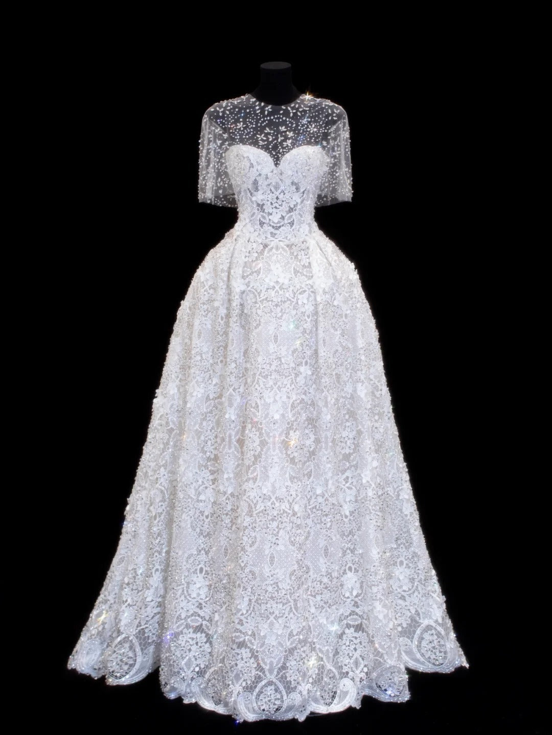 Robes de mariée élégantes et sobres pour la mariée, robes de bal bustier à manches cape blanches, robe de mariée petite/grande taille pour femmes SA030