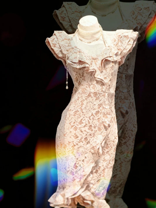 Retro Sheath V Neck Pink Lace Hoco Gowns Short 18th Birthday Dress Homecoming Dresses Cocktail Gown AS030