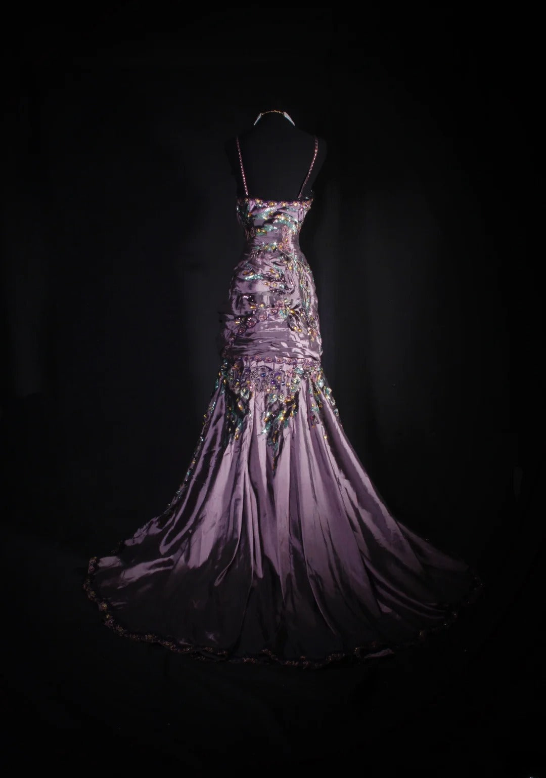 Vintage 90s Prom Dresses Women Mermaid Spaghetti Straps Dusty Grape Taffeta Long Formal Dance Evening Party Gowns AS030