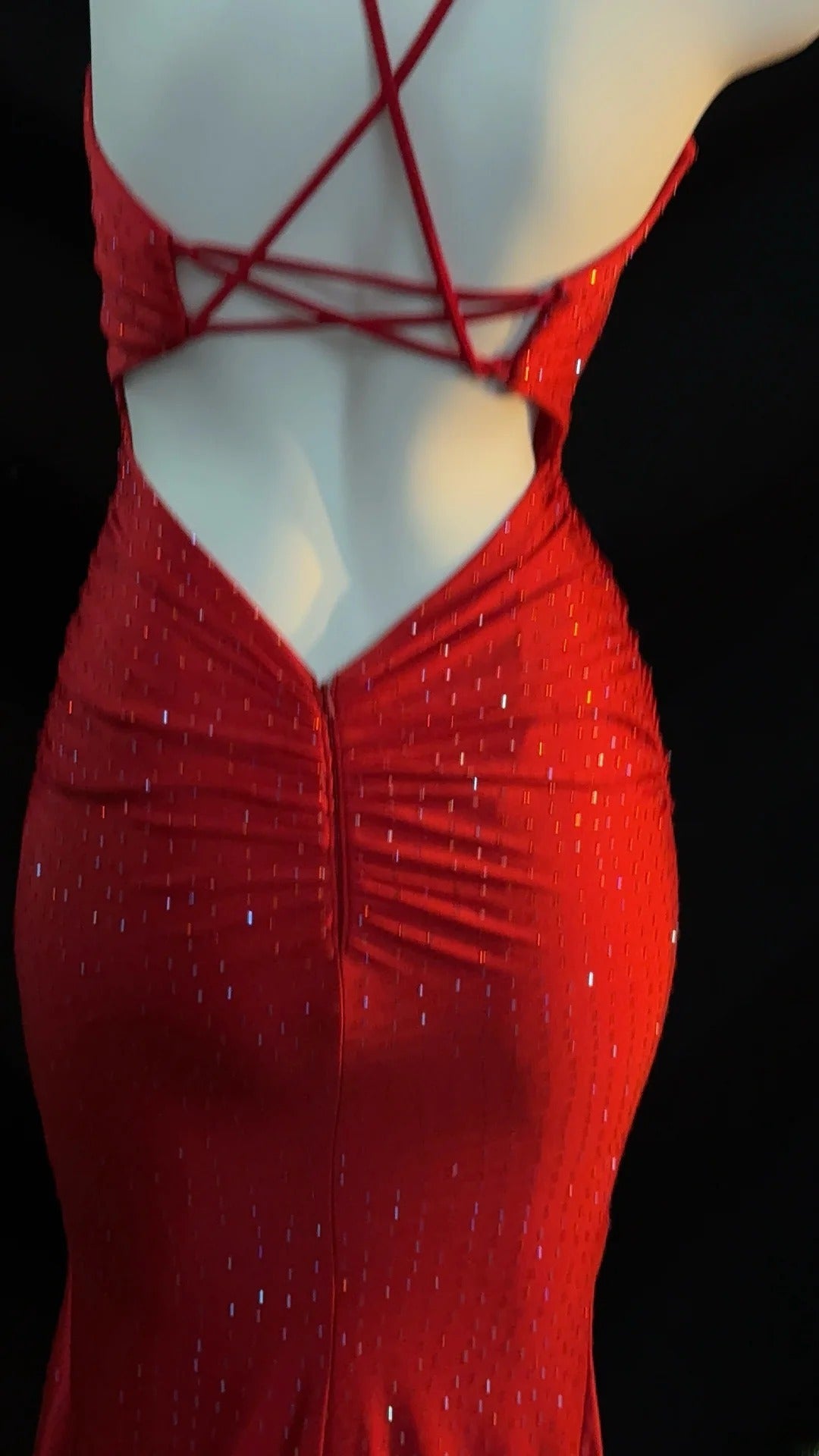 Vintage Prom Dresses Mermaid Sweetheart Red Backless Satin With Beading Crystals Long Evening Formal Outfits RB3371