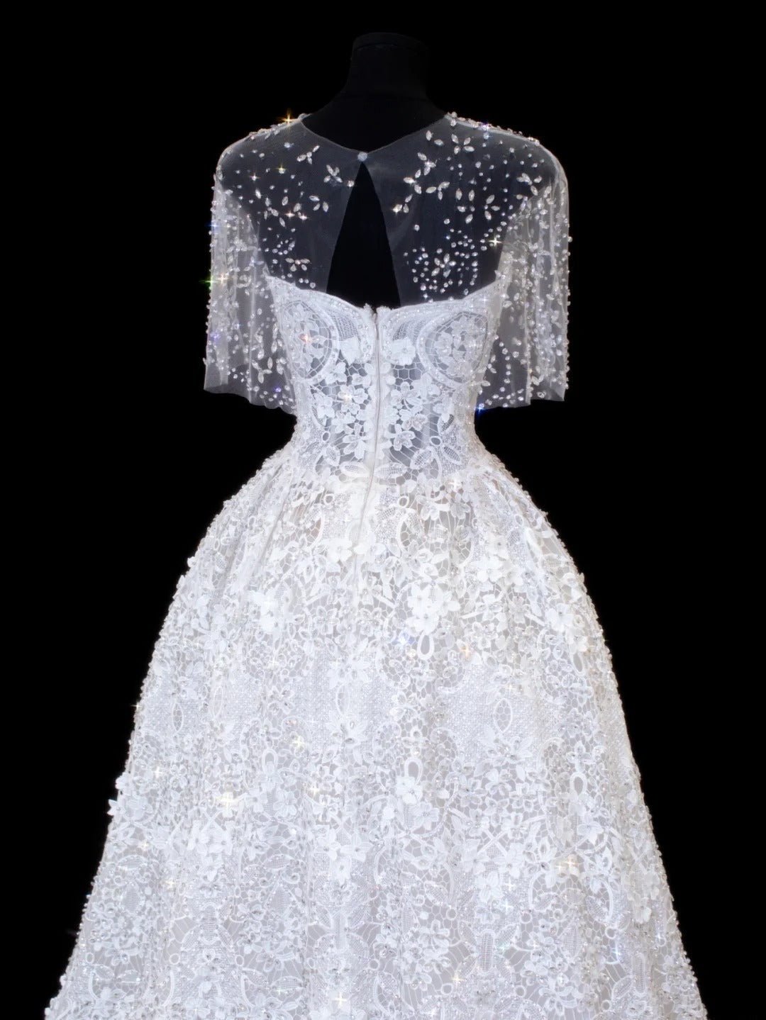 Robes de mariée élégantes et sobres pour la mariée, robes de bal bustier à manches cape blanches, robe de mariée petite/grande taille pour femmes SA030