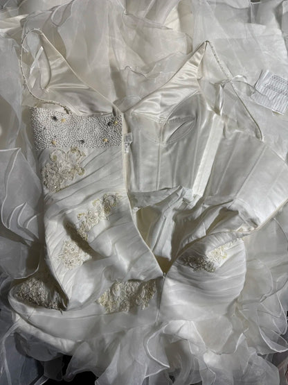 Elegantes, ärmelloses, langes, figurbetontes Brautkleid im Meerjungfrauenstil mit Spaghettiträgern aus weißer Spitze im Vintage-Stil der 1920er Jahre (AS032)