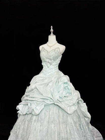 Fairy-tale Ball Gown Spaghetti Strap Satin With Ruffled Quince Dress Voluminous Sweet 16 Sweet Sixteen Outfits Vestido de RB7403