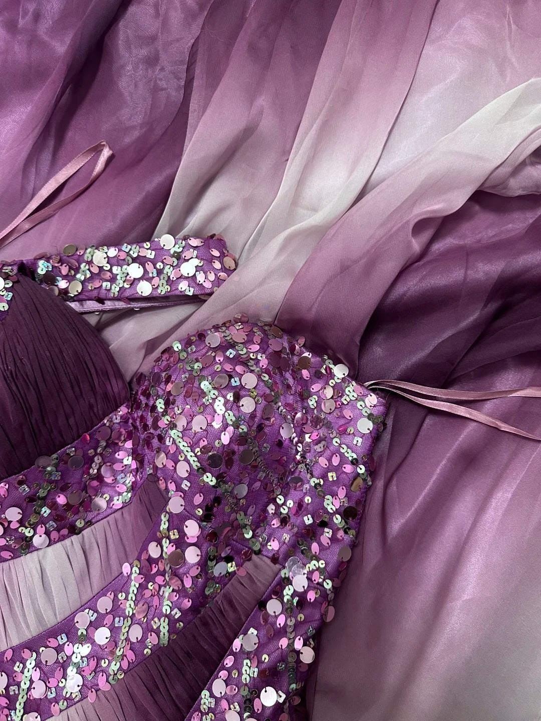 Classy Prom Dresses Mermaid One Shoulder Gradient Colors Pink Sleeveless With Beading Evening Dress Formal Outfits RB5841