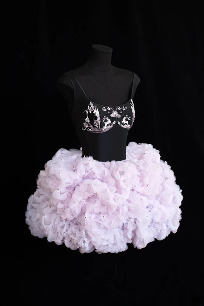 Robe de bal courte esthétique, robe de soirée lilas à fleurs, robe d'anniversaire pour les 16 ans, robes de rentrée scolaire, tenues de cocktail SA035