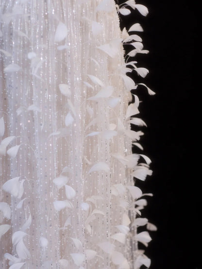 Affordable Sequin 1950s Formal A line Square Neck Sequins Feathers With Beads Style Impress Long Prom Dresses Party Gowns SA036
