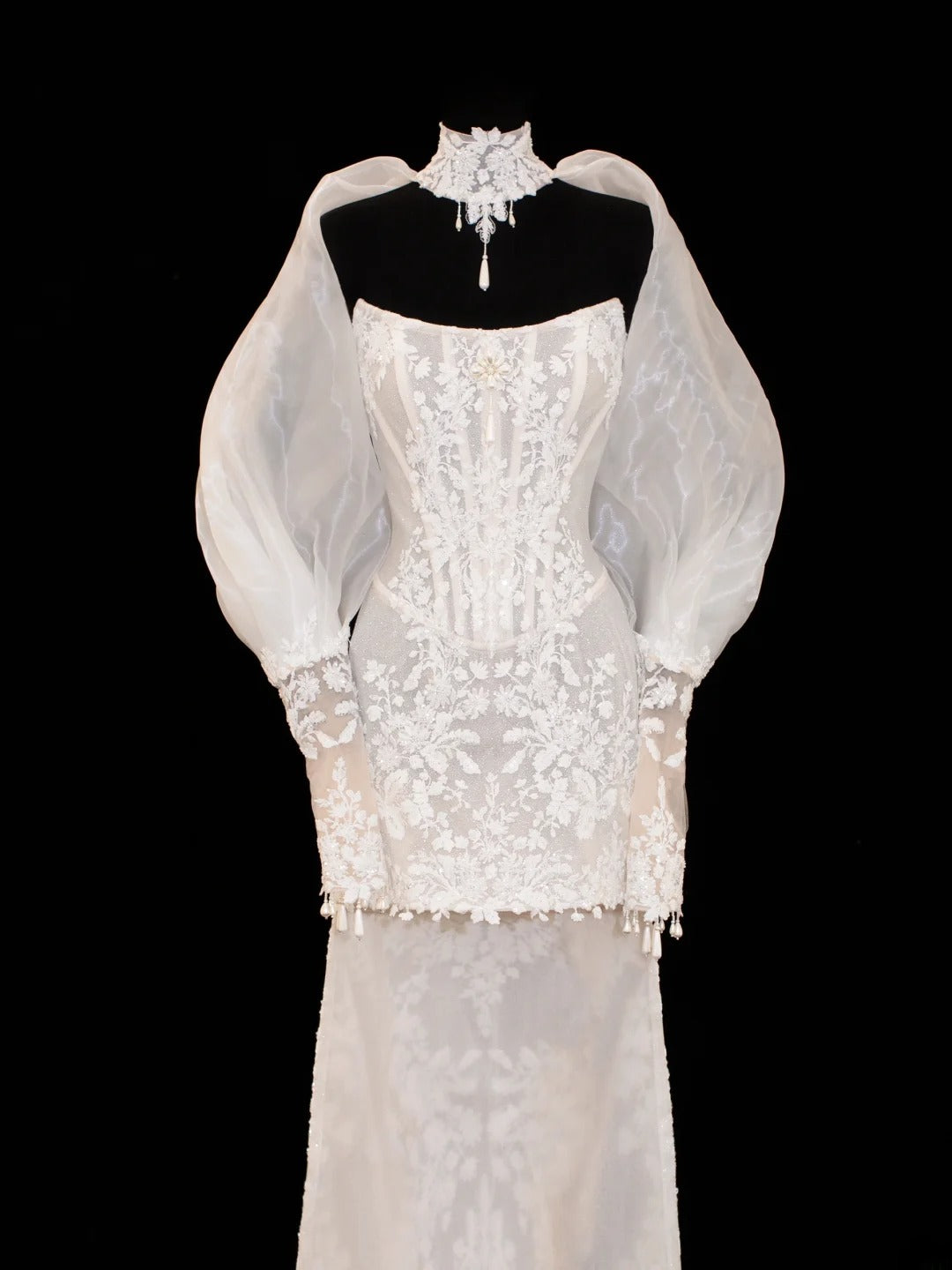 Wedding Gowns Dresses Elegant Modest for Bride Mermaid Strapless With Sleeves Cape White Petite/Plus Size Bridal Gown For Women SA037