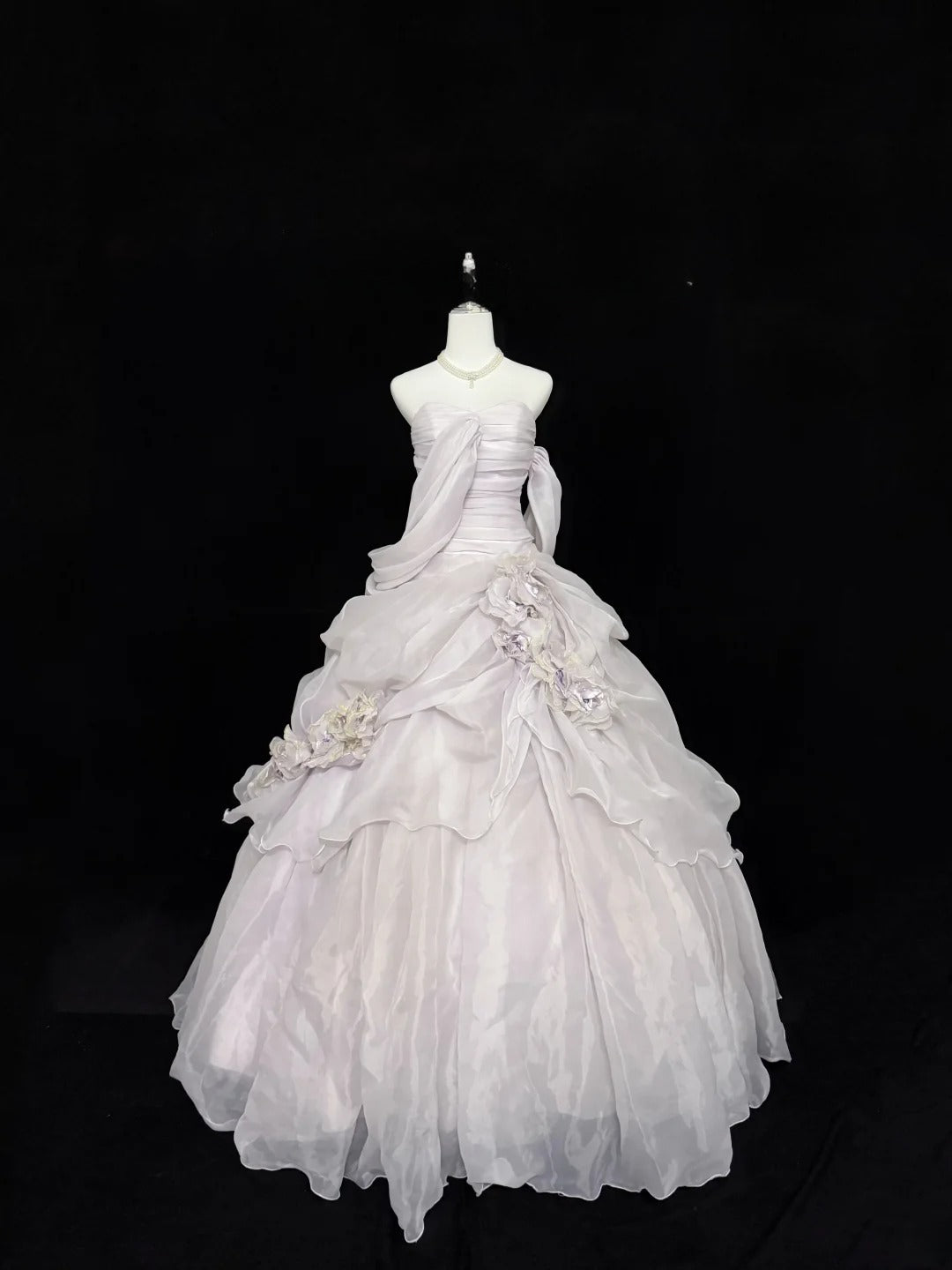 Fairy-tale Ball Gown Sweetheart Light Lilac With Tiered Layers Quince Dress Voluminous Sweet 16 Sweet Sixteen Outfits Vestido de RB7409