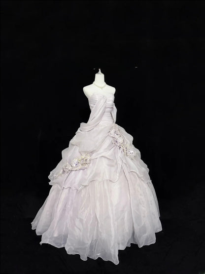 Fairy-tale Ball Gown Sweetheart Light Lilac With Tiered Layers Quince Dress Voluminous Sweet 16 Sweet Sixteen Outfits Vestido de RB7409