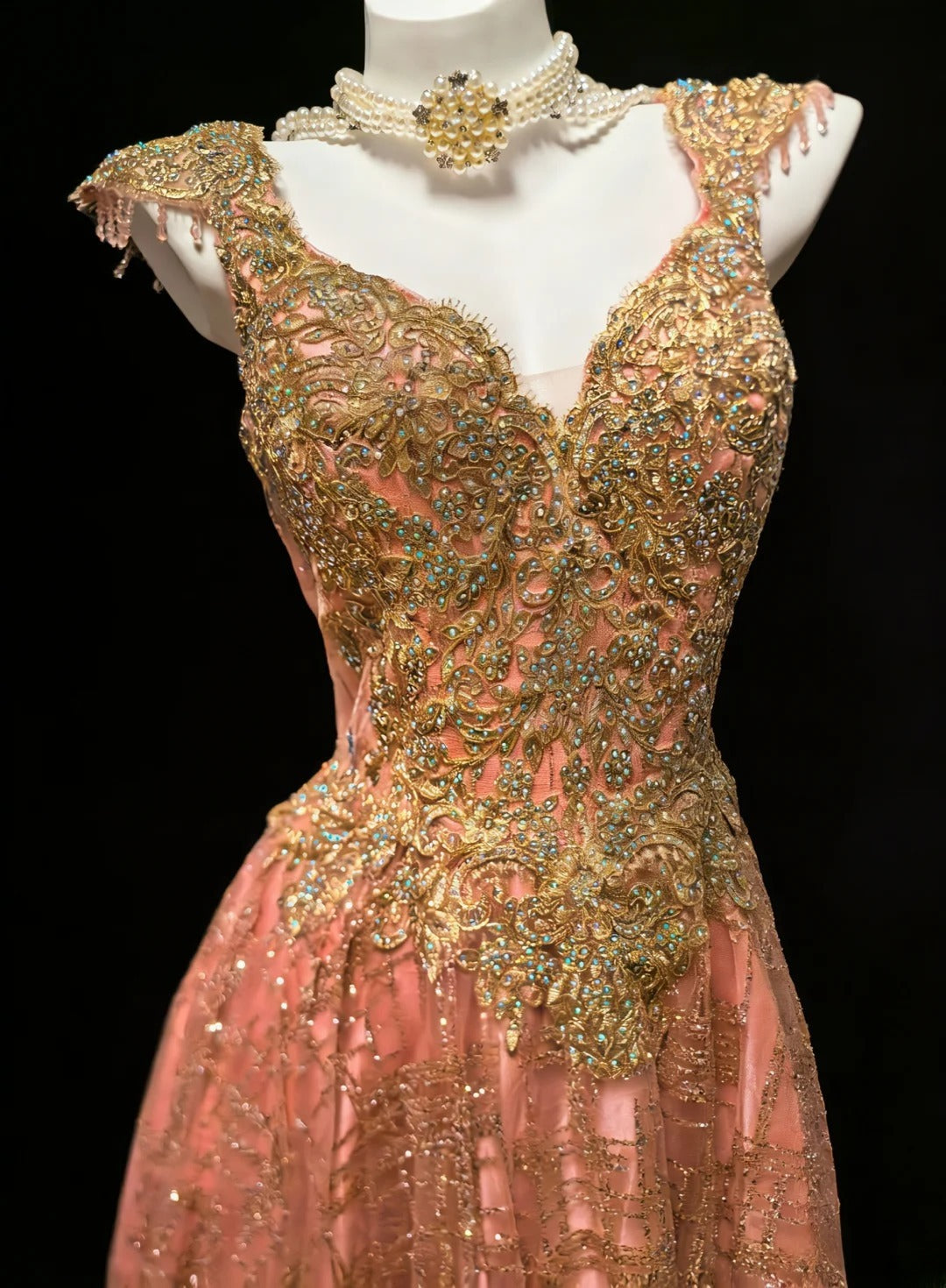 Vintage Ballkleid mit Herzausschnitt, Pailletten und Applikationen, langes Kleid für Quinceañera, Sweet 15 und 16 Geburtstag AS039