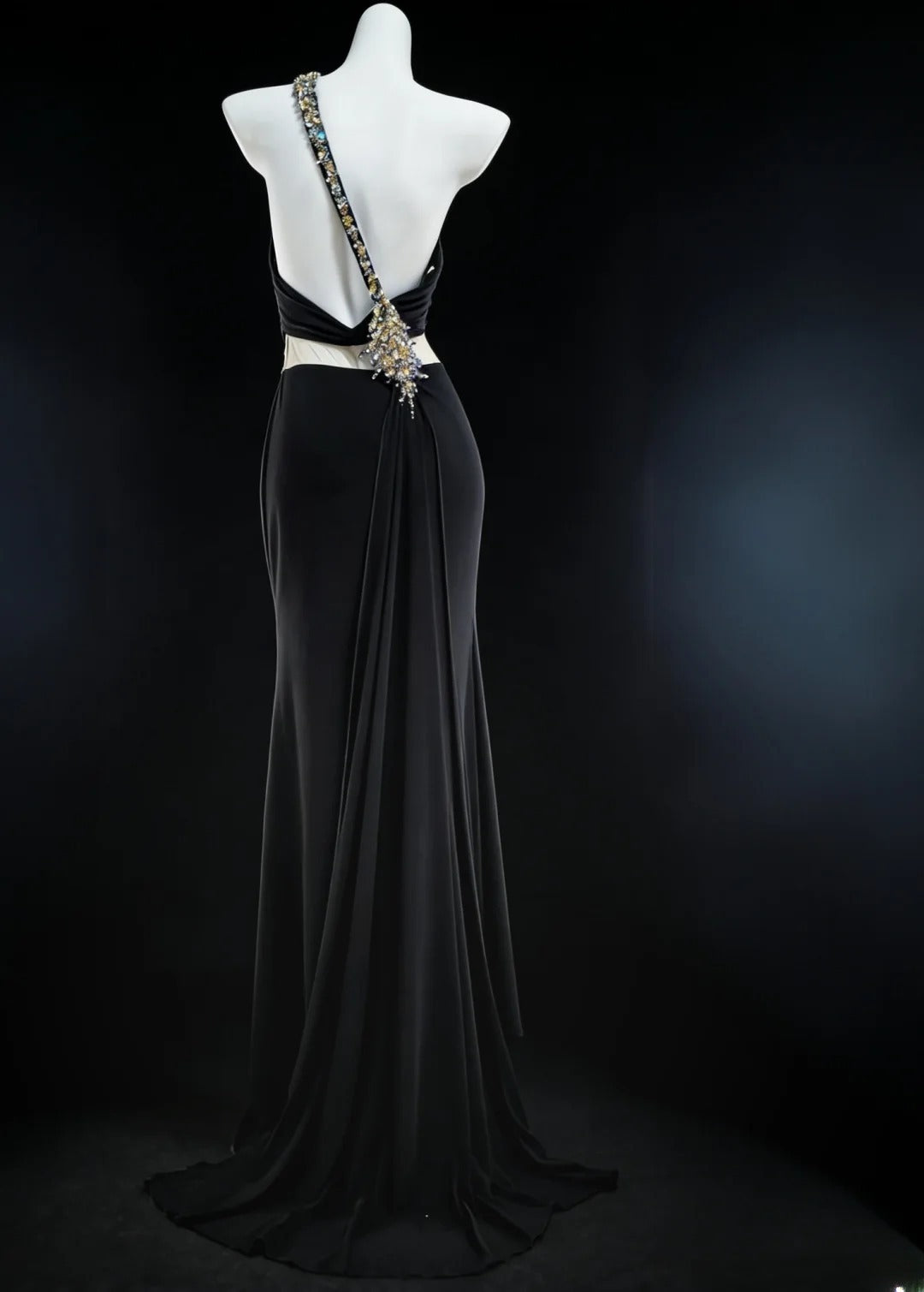 Schwarzes, ärmelloses Etuikleid mit One-Shoulder-Schulter und Schlitz für Damen, langes Ballkleid, Outfit für den 21. Geburtstag, AS040