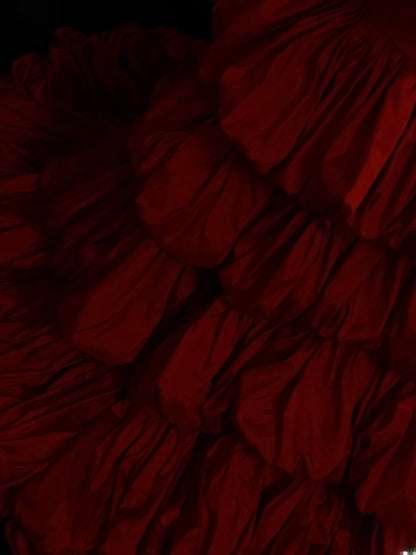Vintage Prom Dresses Mermaid Sweetheart Burgundy With Ruffles Long Evening Formal Outfits RB3444