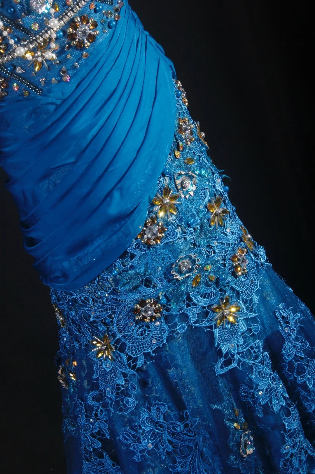 Vintage Prom Dresses 90s Formal Mermaid V Neck Royal Blue Chiffon With Beadings Lace Long Party Gowns Prom Dresses AS042