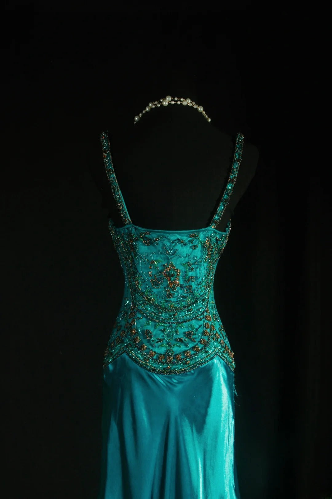 Vintage Prom Dresses 90s Formal Mermaid V Neck Silk Satin With Beadings Long Party Gowns Prom Dresses AS045