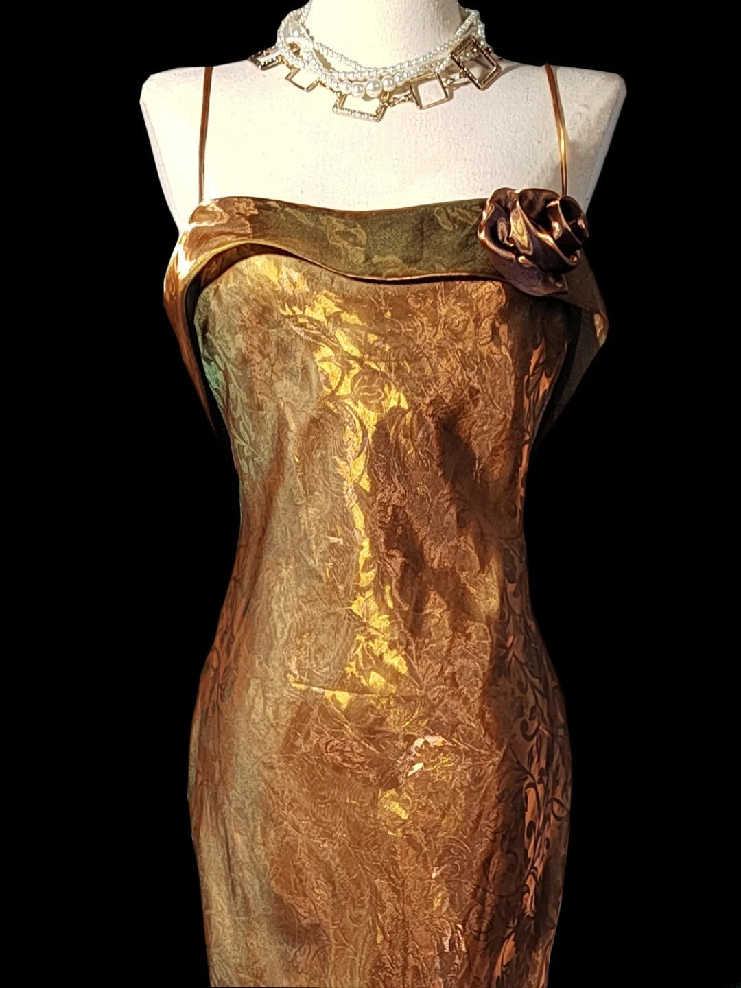 Retro 60er Jahre Meerjungfrauen-Spaghettiträgerkleid mit Blumenmuster, ärmellos, langes Ballkleid, Outfit für den Schulabschlussball AS046
