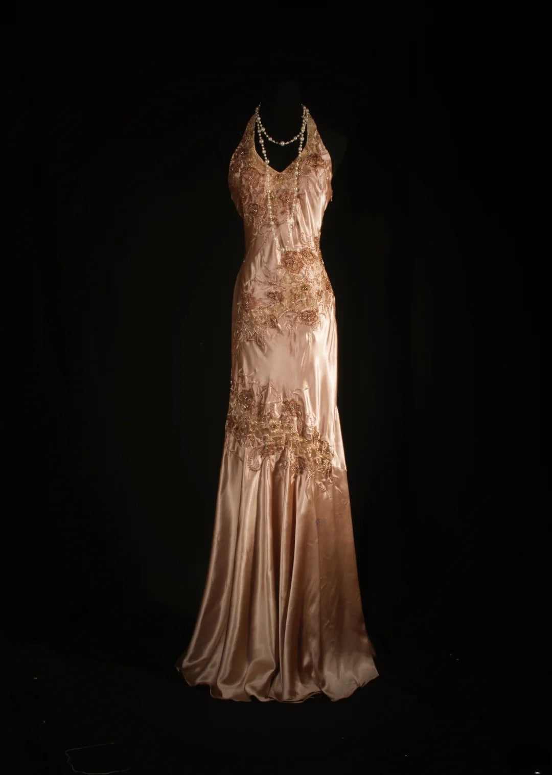 Cocktailkleid für Damen, Meerjungfrauen-Stil, Neckholder, rosafarbener Satin, lang, für Abschlussfeier, Ballkleid AS048