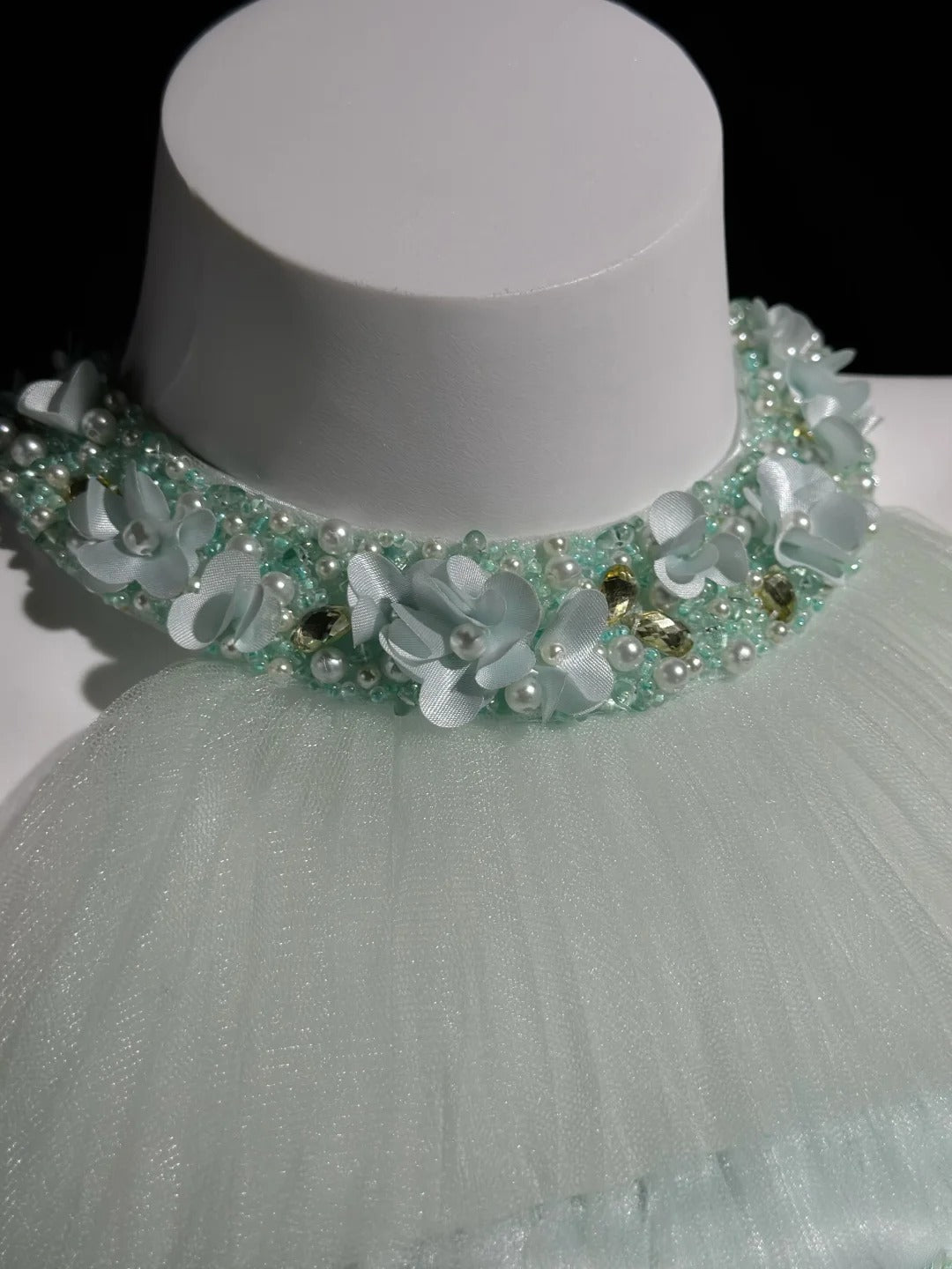 Understated Prom Dresses A line Scoop Light Sage Green Tulle With Beading Evening Dress Formal Outfits RB5855