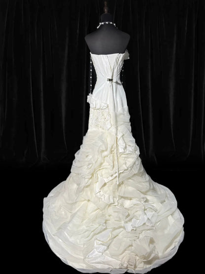 Timeless Long Wedding Gowns 70s Ideas Classy Dresses Mermaid Sweetheart Bohemian Style for Bride With Lace Corset Fitted Petite/Plus Size Bridal Gown AS049