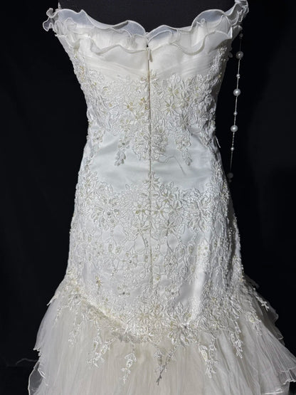 Robe de mariée longue de rêve années 70, robe sirène bustier cœur style bohème pour la mariée avec dentelle, robe de mariée ajustée petites/grandes tailles AS051