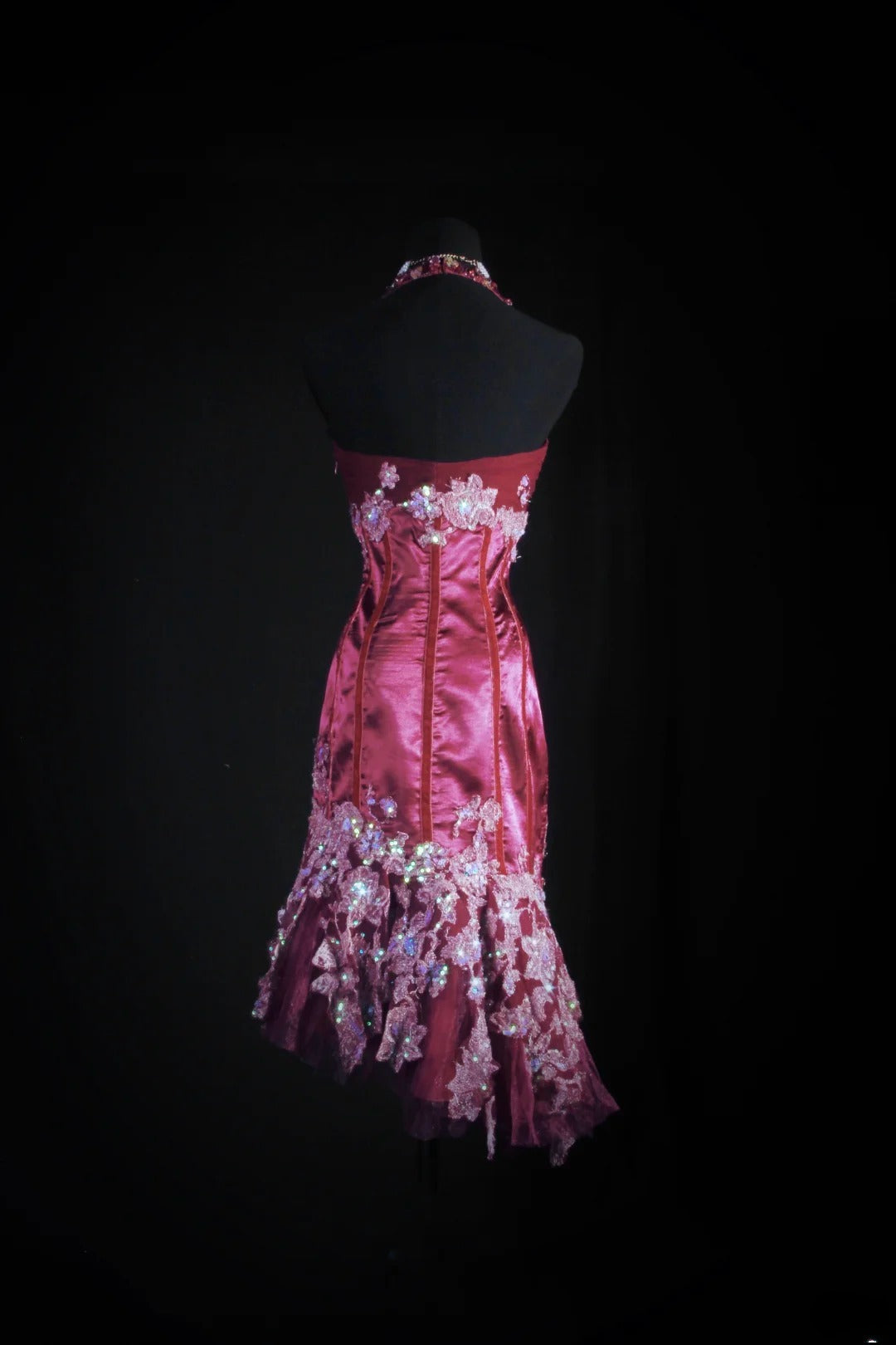 Vintage Meerjungfrauen-Neckholder-Partyoutfits mit Spitze, Kleid zum 18. Geburtstag, Homecoming-Kleid, Cocktailkleid AS057