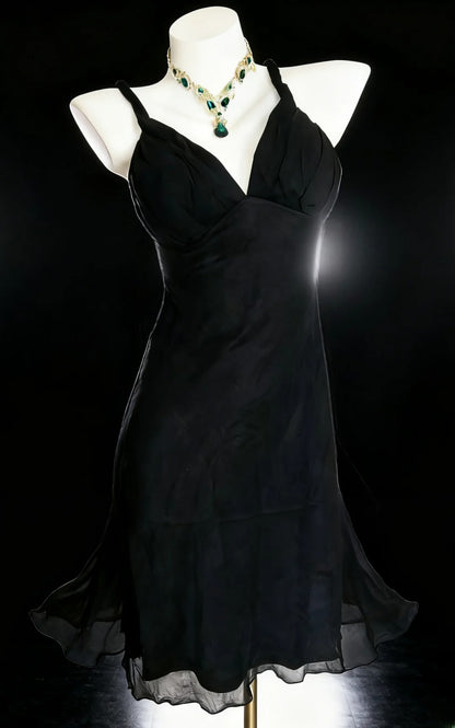 Vintage A-Linien-Kleid mit Spaghettiträgern, kleines Schwarzes, Hoco-Kleider, kurze Homecoming-Kleider, Hoco-Kleid AS058