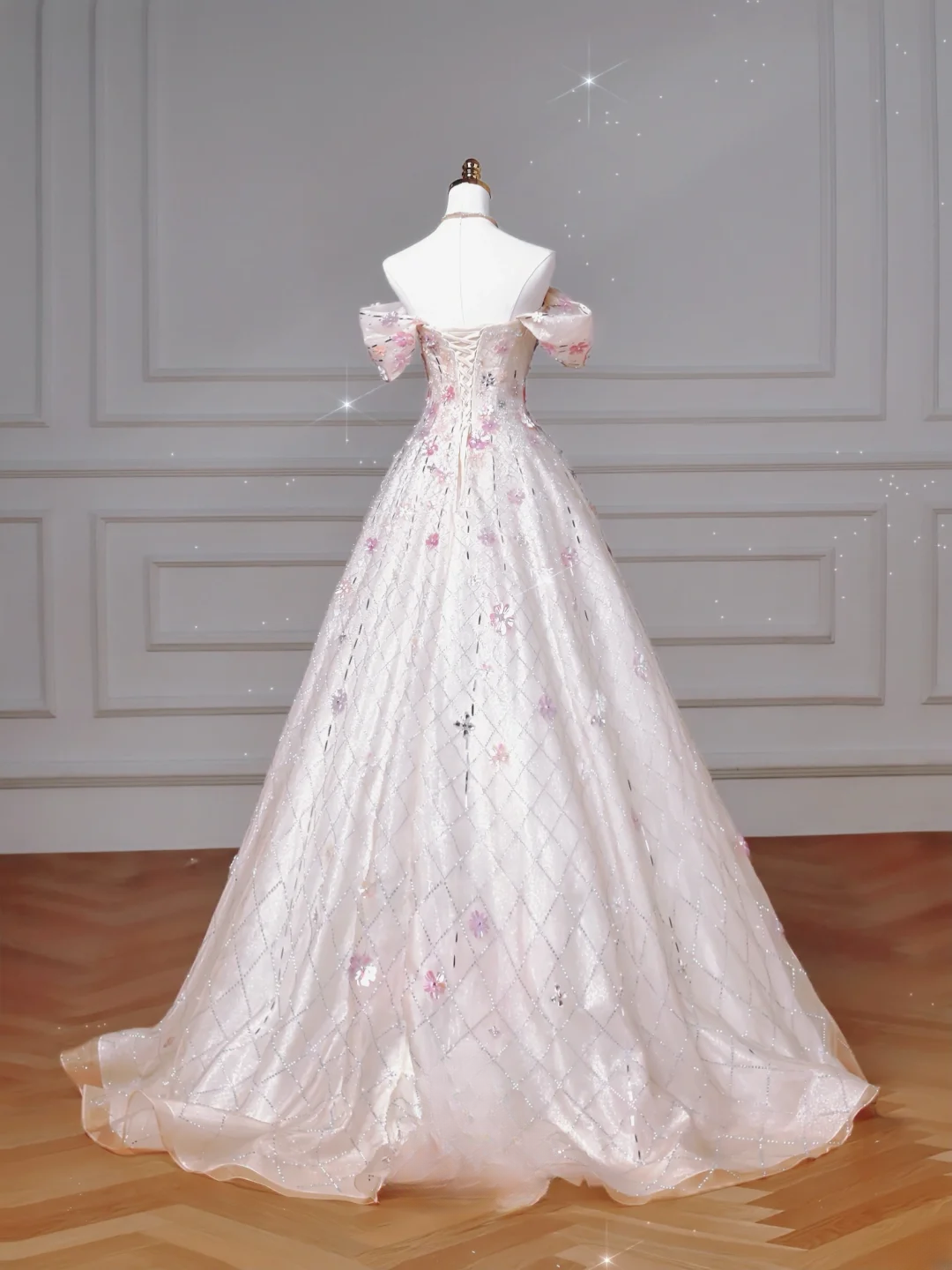 Wunderschönes, trägerloses, langes, weißes Pailletten-Ballkleid mit Perlenbesatz, perfekt für formelle Anlässe wie Abschlussball, Abendveranstaltung oder Partys – ideal für Teenager (AQ059).