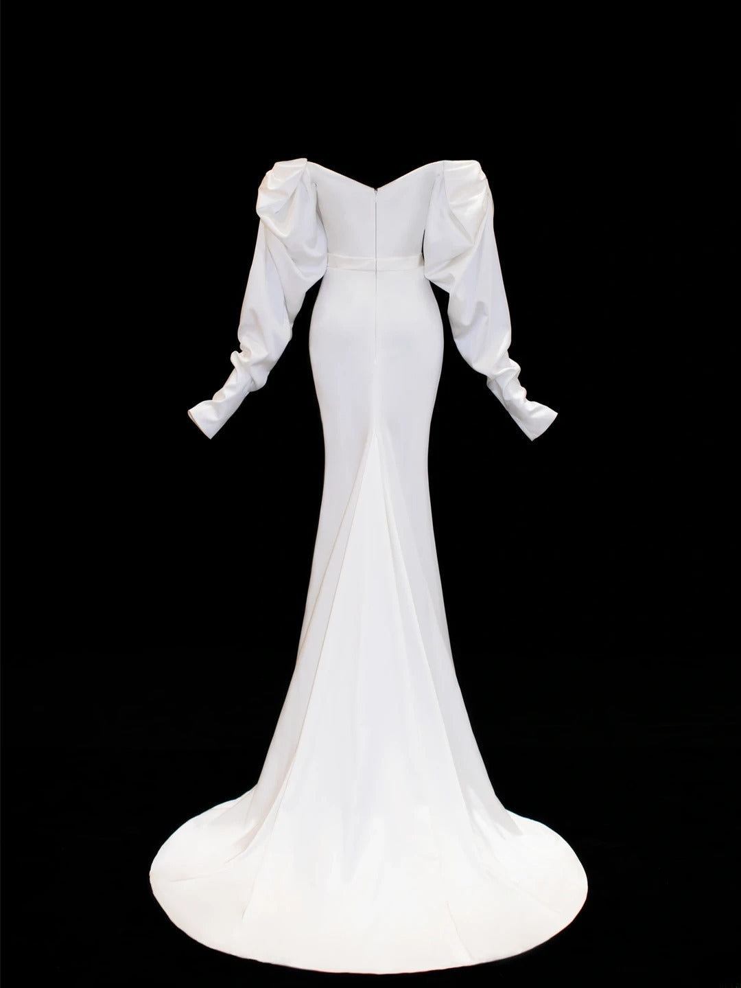 Wedding Gowns Dresses Romantic Mermaid for Bride Off The Shoulder With Sleeves Satin White Petite/Plus Size Bridal Gown For Women SA059