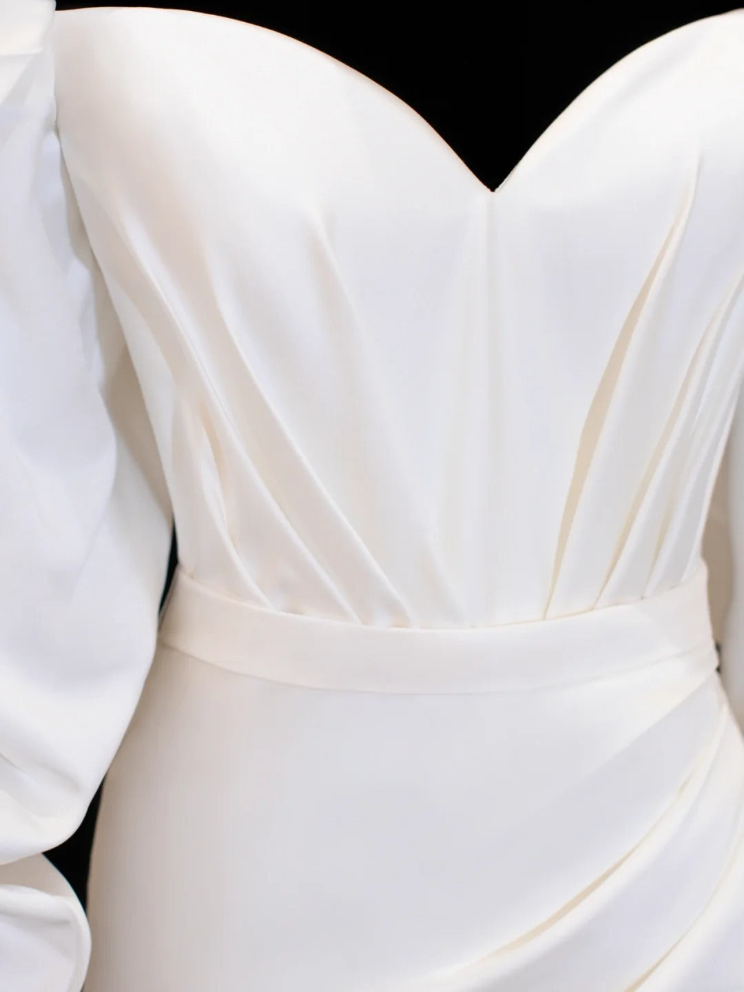 Wedding Gowns Dresses Romantic Mermaid for Bride Off The Shoulder With Sleeves Satin White Petite/Plus Size Bridal Gown For Women SA059