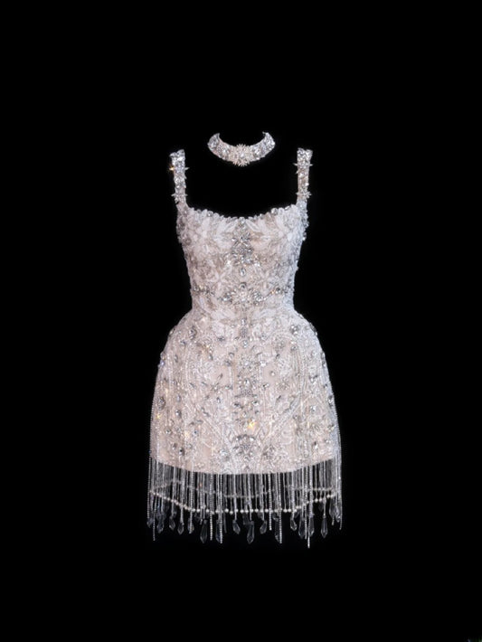 Wedding Gowns Dresses Elegant A Line Square Neck With Beadings Short Petite/Plus Size Bridal Gowns For Women SA061
