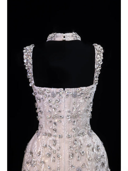 Wedding Gowns Dresses Elegant A Line Square Neck With Beadings Short Petite/Plus Size Bridal Gowns For Women SA061