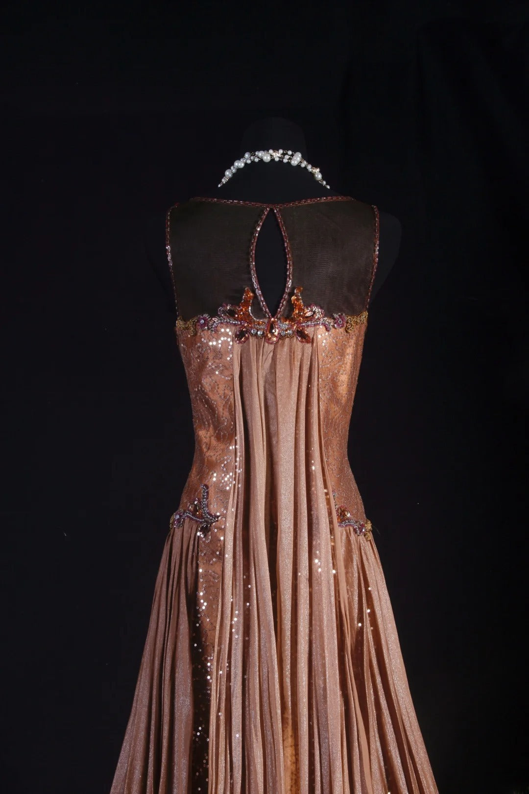 Cocktailkleid für Damen im 90er-Jahre-Meerjungfrauenstil, braun, V-Ausschnitt, Satin mit Perlen, langes Kleid für Abschlussfeiern, Ballkleider AS064