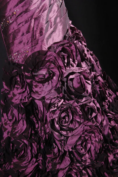 Cocktailkleid für Damen im 90er-Jahre-Meerjungfrauenstil, lila, herzförmiges Dekolleté, Taft mit Perlen, langes Abendkleid, Abschlussballkleid AS068