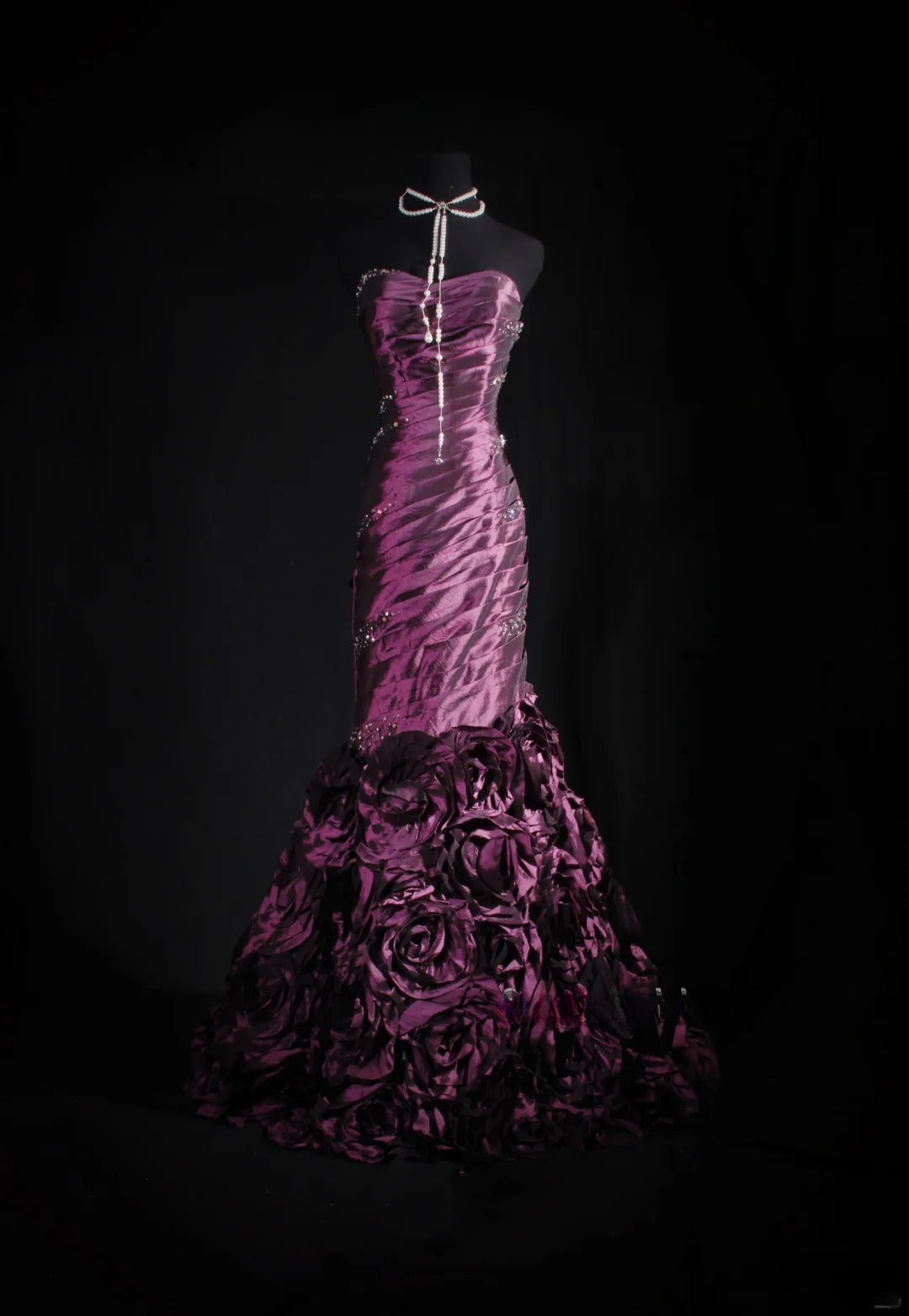 Cocktailkleid für Damen im 90er-Jahre-Meerjungfrauenstil, lila, herzförmiges Dekolleté, Taft mit Perlen, langes Abendkleid, Abschlussballkleid AS068
