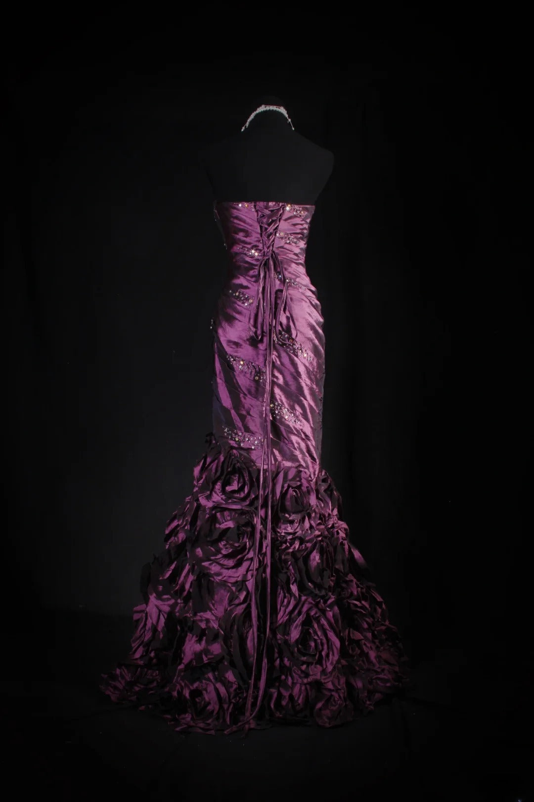 Cocktailkleid für Damen im 90er-Jahre-Meerjungfrauenstil, lila, herzförmiges Dekolleté, Taft mit Perlen, langes Abendkleid, Abschlussballkleid AS068