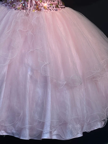 Elegant Ball Gown Sweetheart Pink Tulle Party Dress Short Mini 18th Birthday Dresses Hoco Outfits RB3467