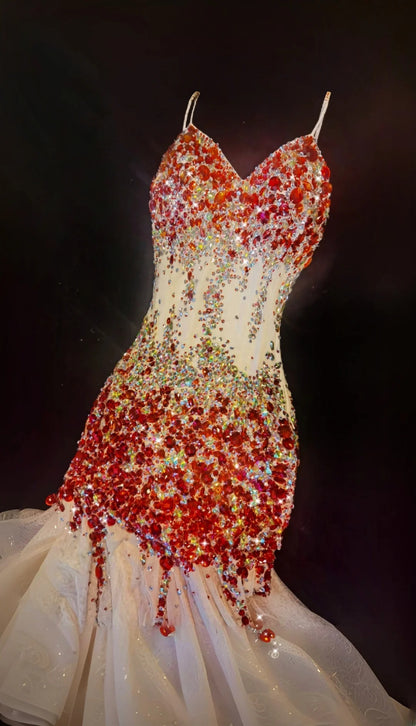 Vintage Meerjungfrauen-Kleid mit Spaghettiträgern, knielang, kurzes Kleid für den 16. Geburtstag, Homecoming-Kleid, Cocktailkleid AS070