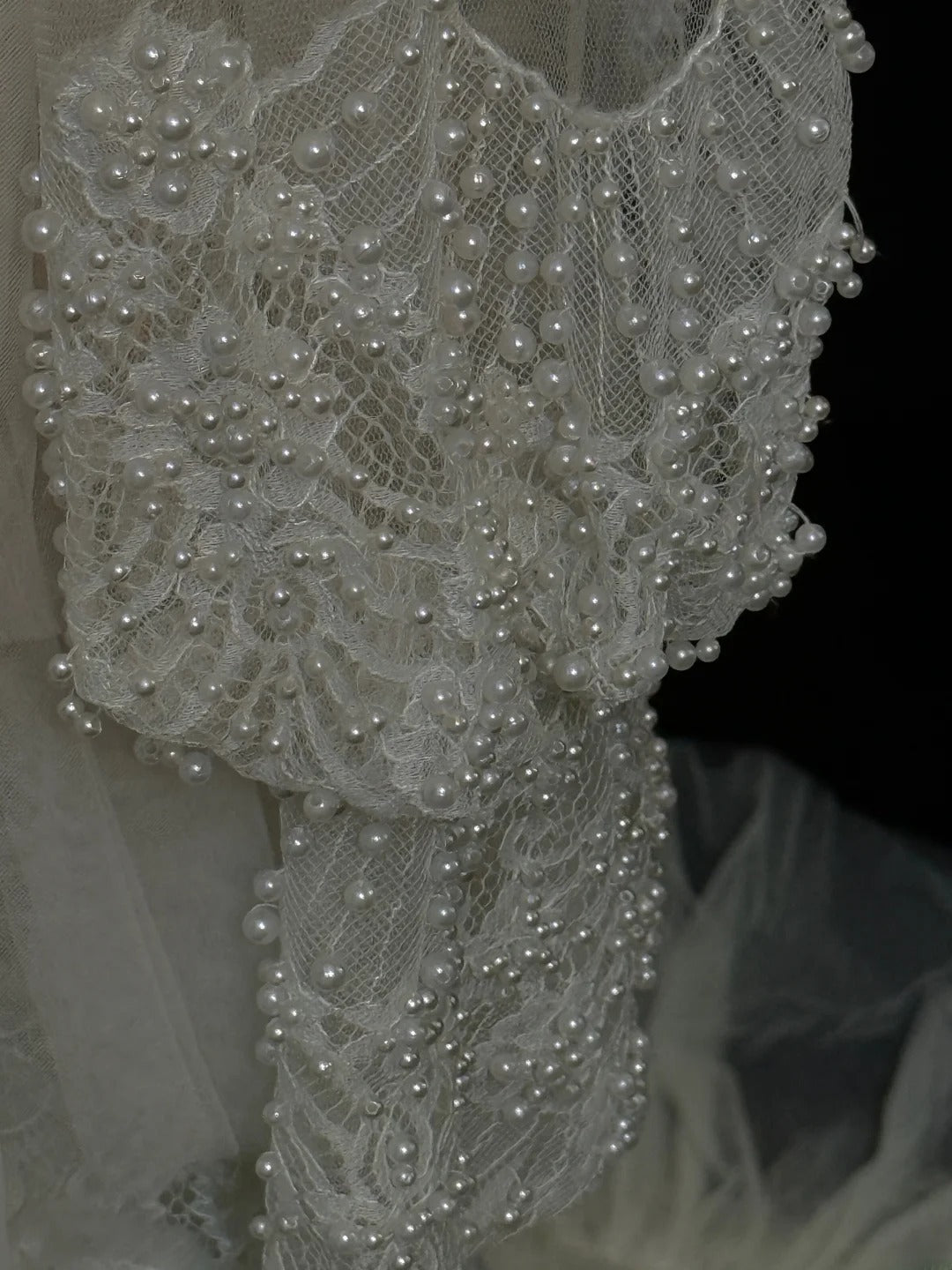 Modest A line High Neck White With Long Sleeves Tiered Layered Brides Gown Bridal Dress Long Wedding Dresses RB5779