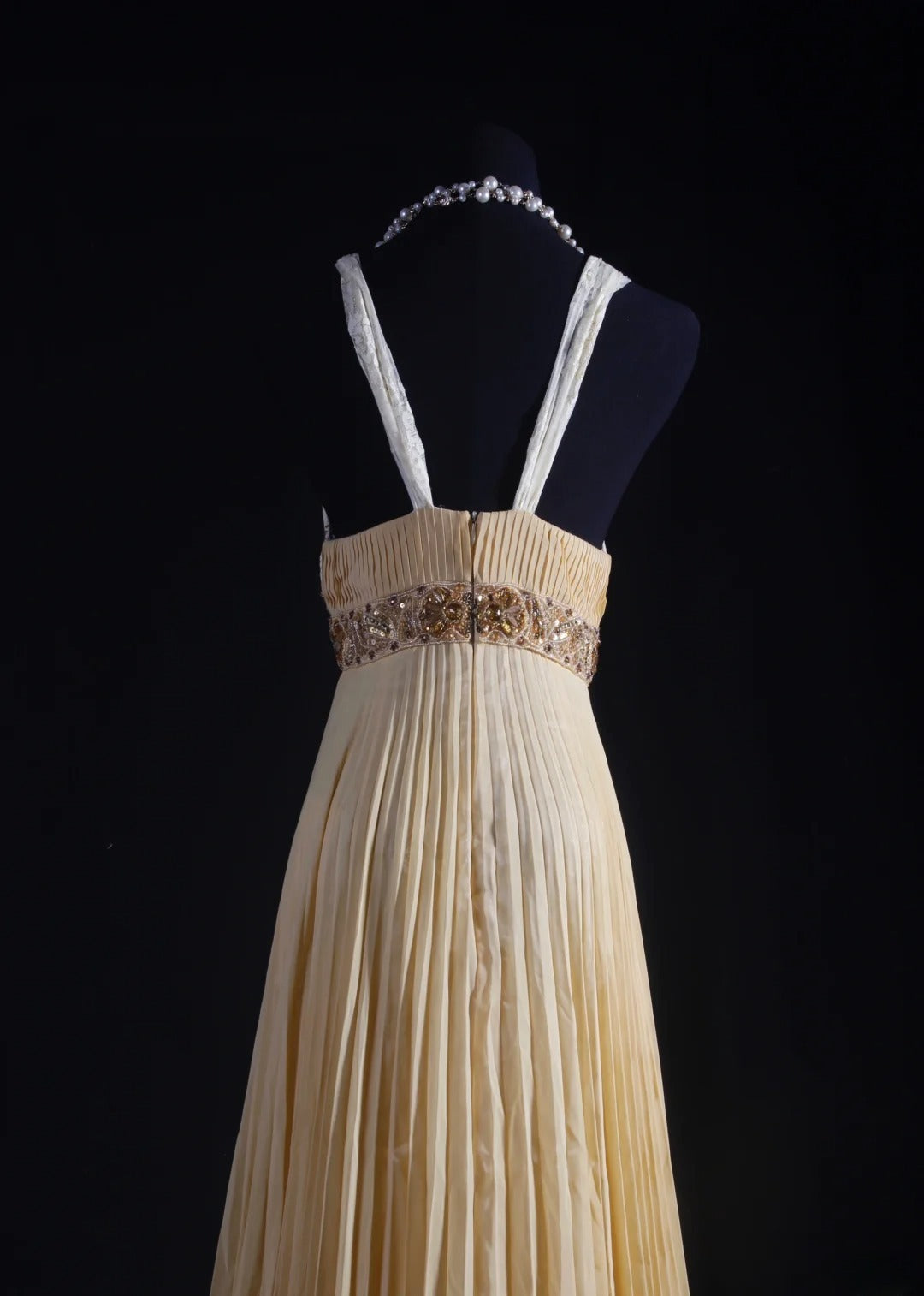 Cocktailkleid für Damen im 80er-Jahre-Stil, A-Linie, V-Ausschnitt, Chiffon, plissiert, mit Perlen, langes Kleid für Abschlussfeiern, Ballkleider AS075