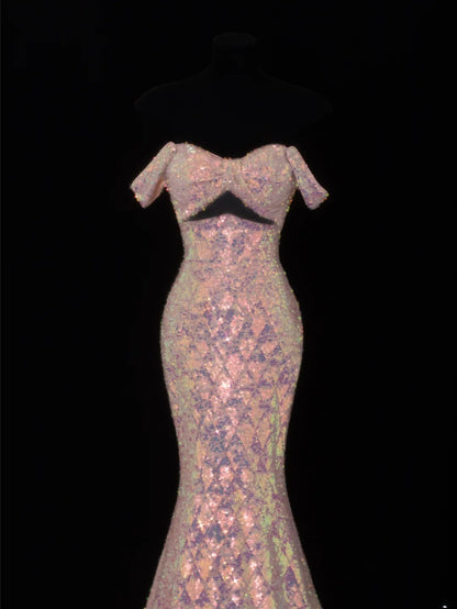 Elegante Ballkleider im Meerjungfrauen-Stil mit herzförmigem Ausschnitt und Pailletten – beeindrucken Sie mit diesem langen, plissierten Abendkleid SA075