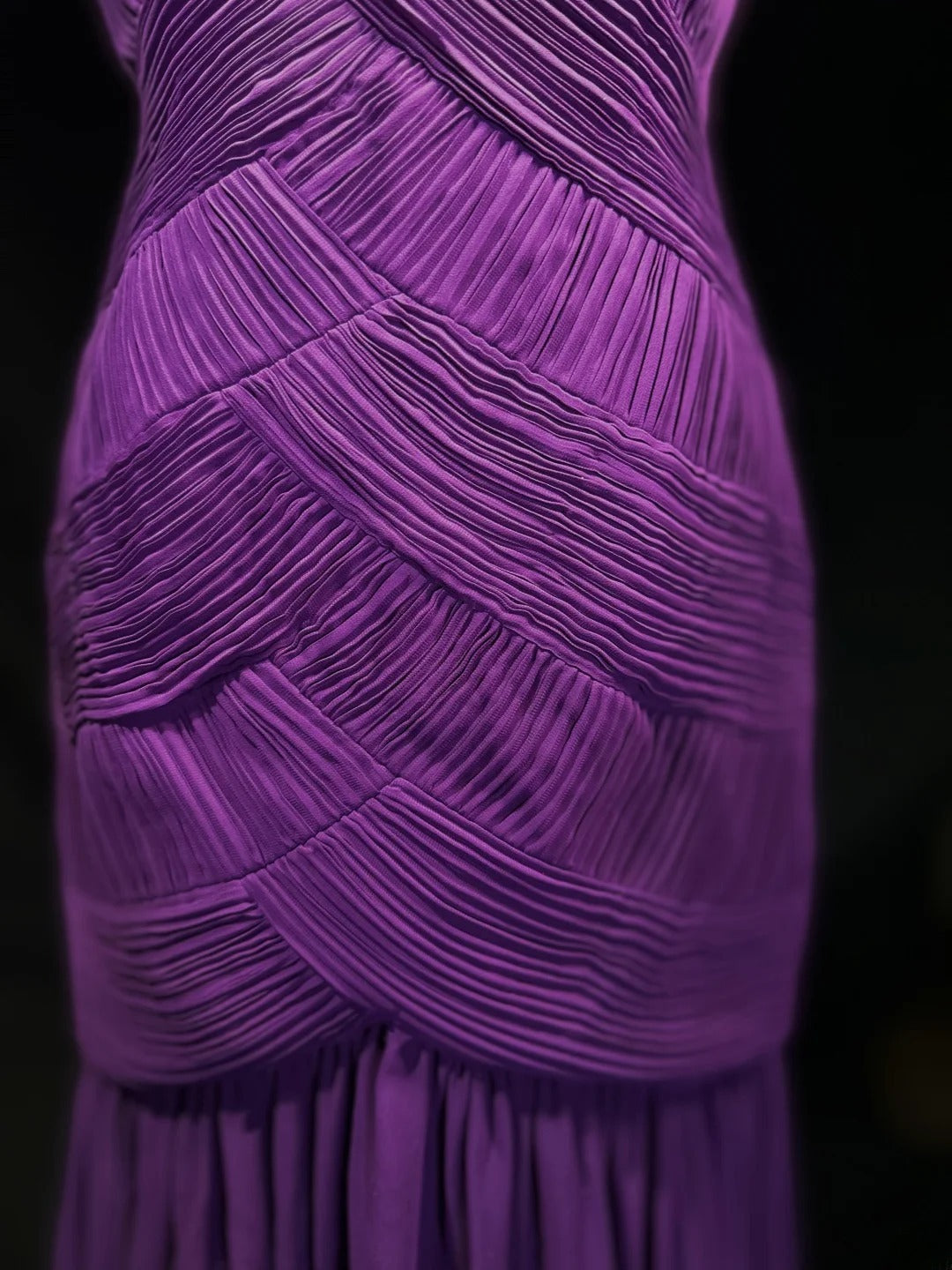 Vintage 80s Prom Dresses Mermaid Spaghetti Strap Purple Chiffon With Ruffled Long Evening Dress Formal Outfits RB5882