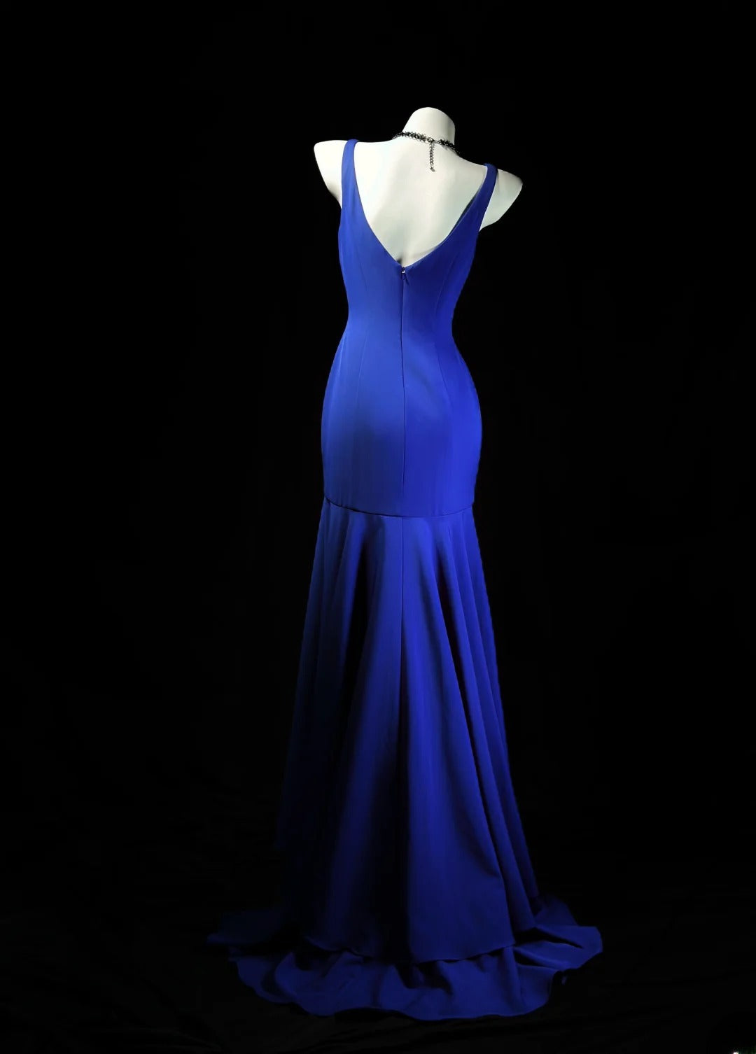 Vintage 70s Prom Dresses Mermaid Sweetheart Royal Blue Chiffon With Ruffled Evening Dress Formal Outfits RB5884
